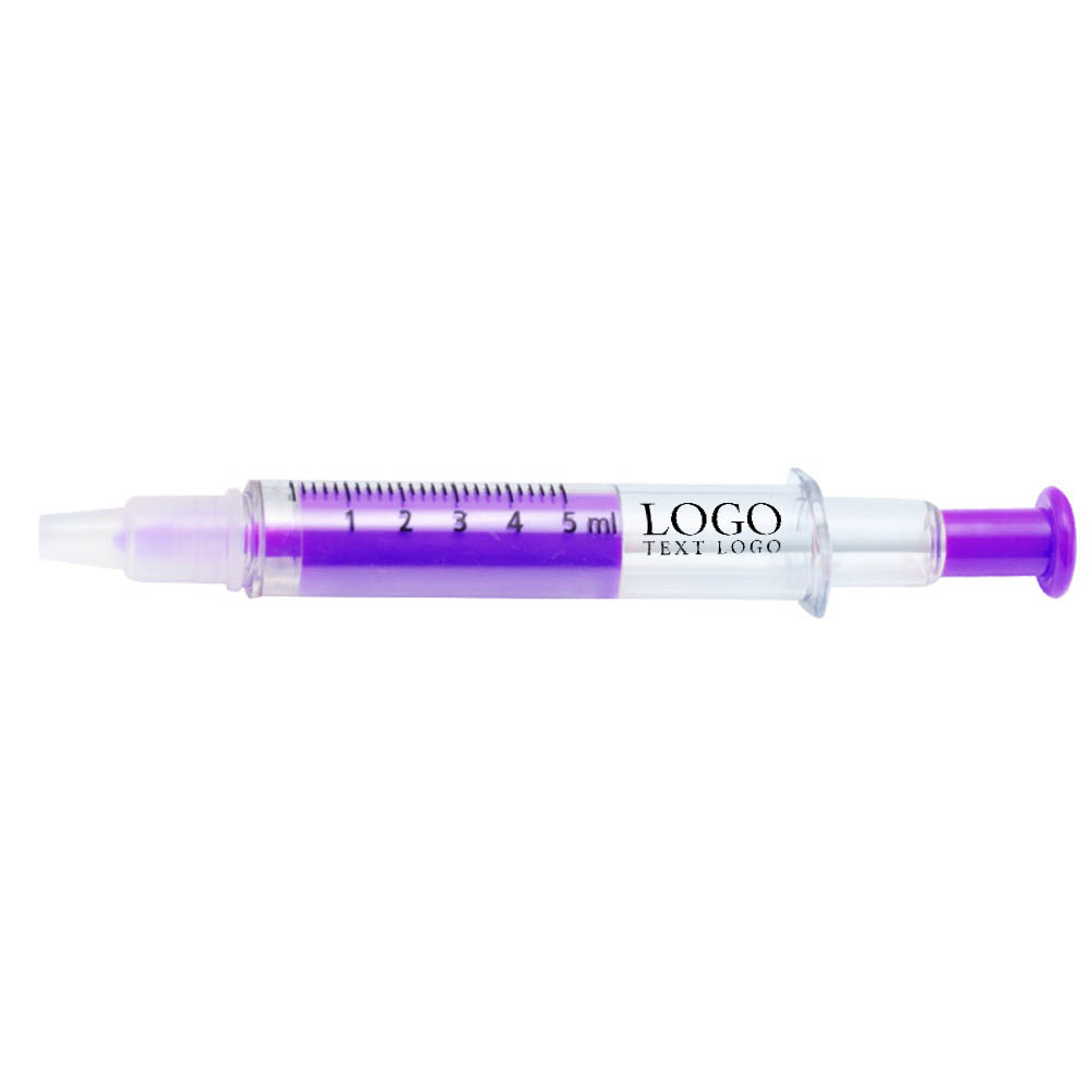 Purple Promo Multi Colors Syringe Highlighter Pens With Logo