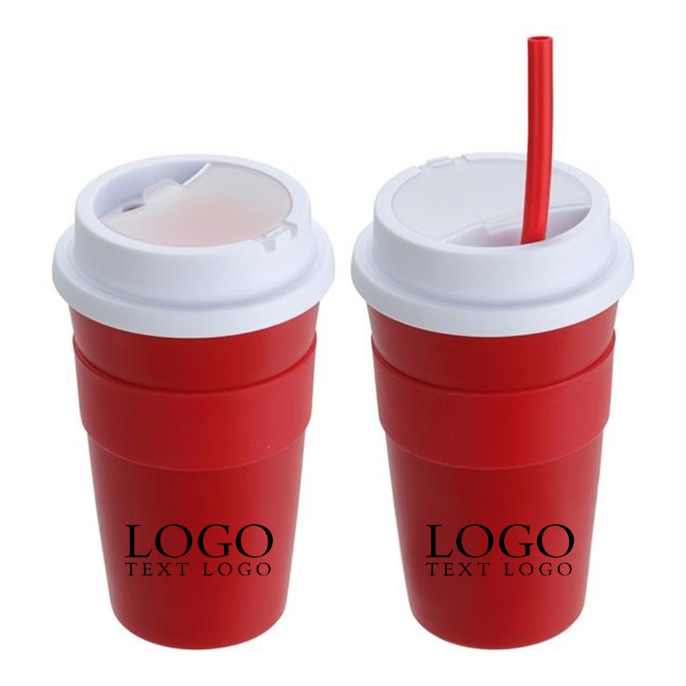 Red Promo Bistro 14 oz Coffee Cup with Silicone Sleeve