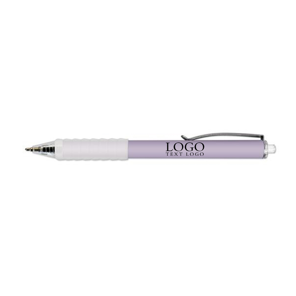 Soft Touch Rubberized Bliss Gel Pen Lavender with Logo