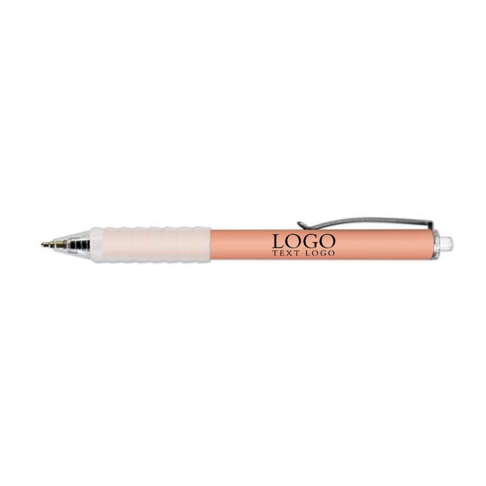 Soft Touch Rubberized Bliss Gel Pen Peach with Logo