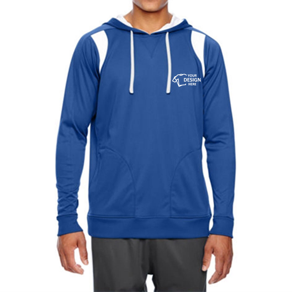 Team 365 Men's Performance Hoodie Blue with Logo