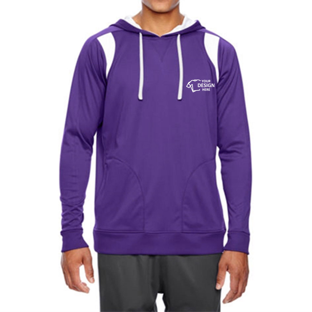 Team 365 Men's Performance Hoodie Purple with Logo