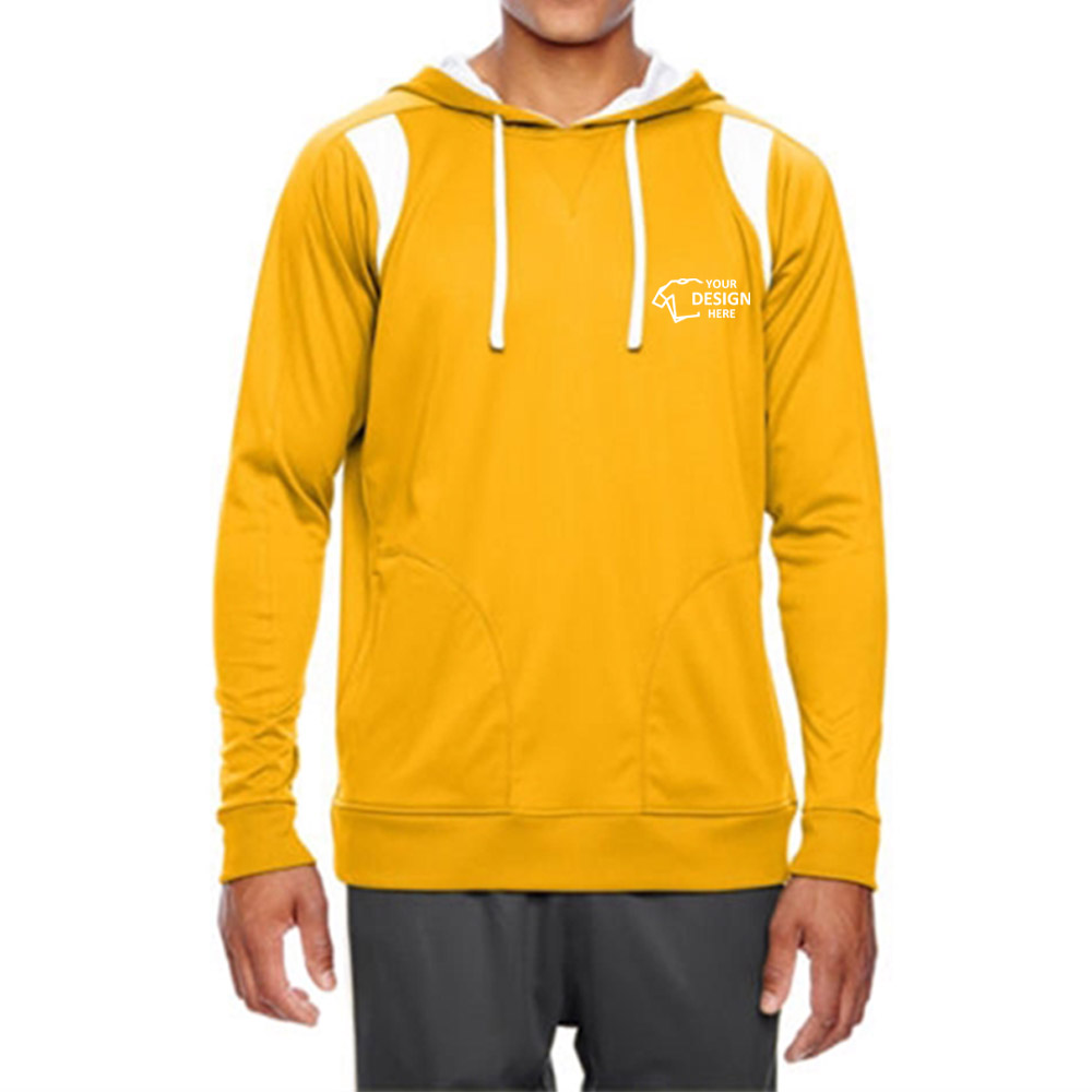 Team 365 Men's Performance Hoodie Yellow with Logo