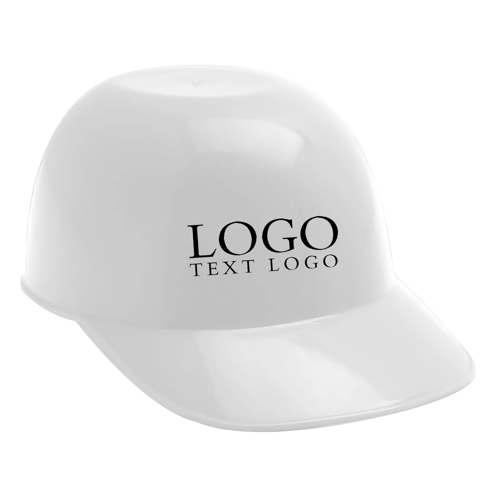 White Promo Mini Baseball Helmet Ice Cream Bowl With Logo
