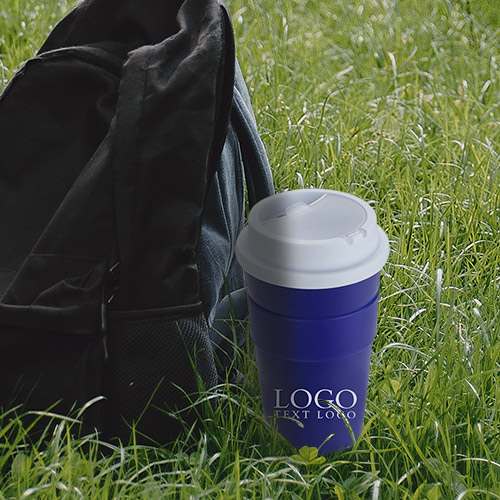 Promo Bistro 14 oz Coffee Cup with Silicone Sleeve + Straw