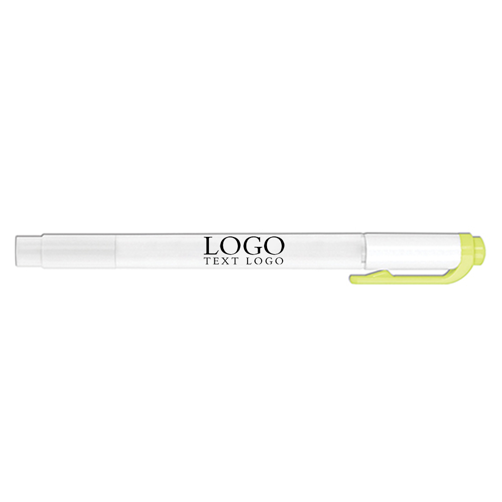 Zebra Double Ended Highlighter and Marker Yellow with Logo