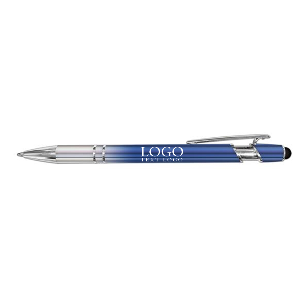 iWriter Metal Stylus Ball Point Pen Blue Silver with Logo