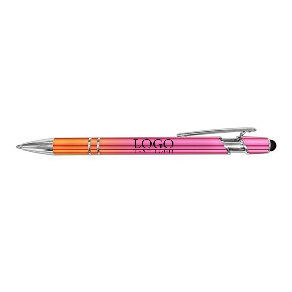 iWriter Metal Stylus Ball Point Pen Orange Pink with Logo