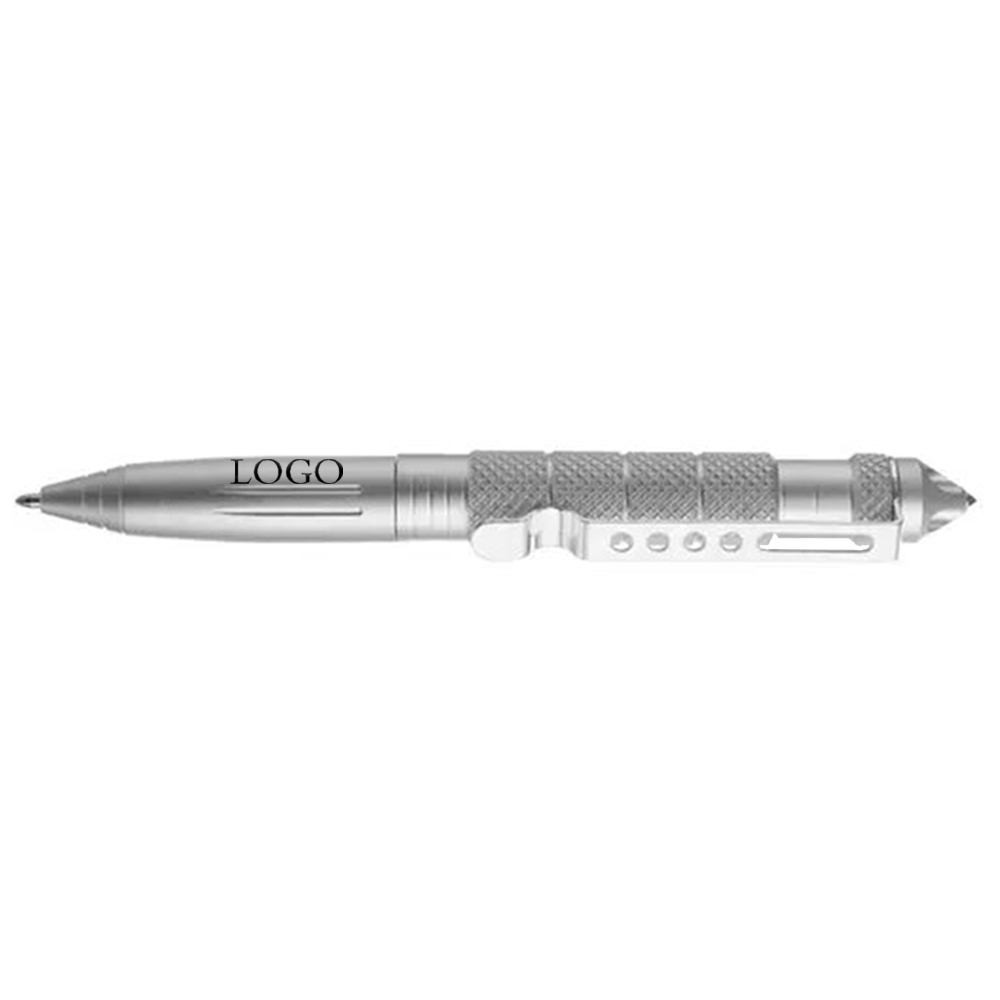 Alloy B2 Tactical Pen Silver with Logo