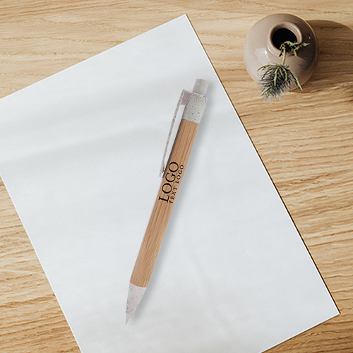 Bamboo Wheat Plunger-Action Pen
