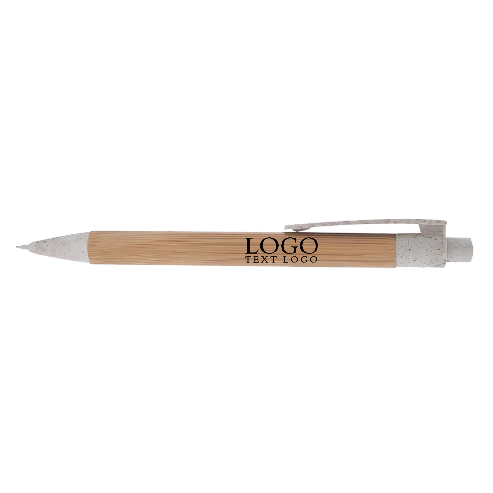 Bamboo Wheat Writer Pen Natural with Logo