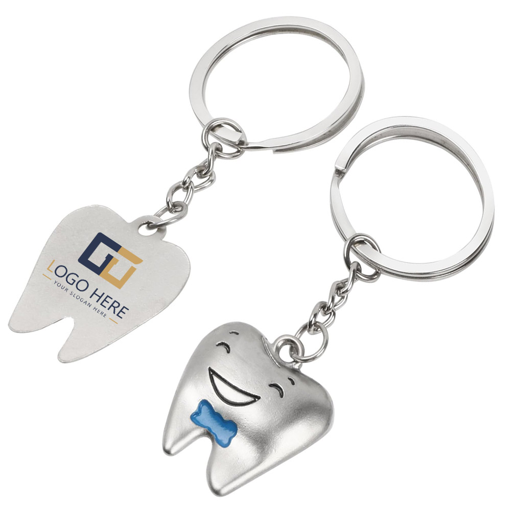 Couple smile tooth keychain Blue With Logo