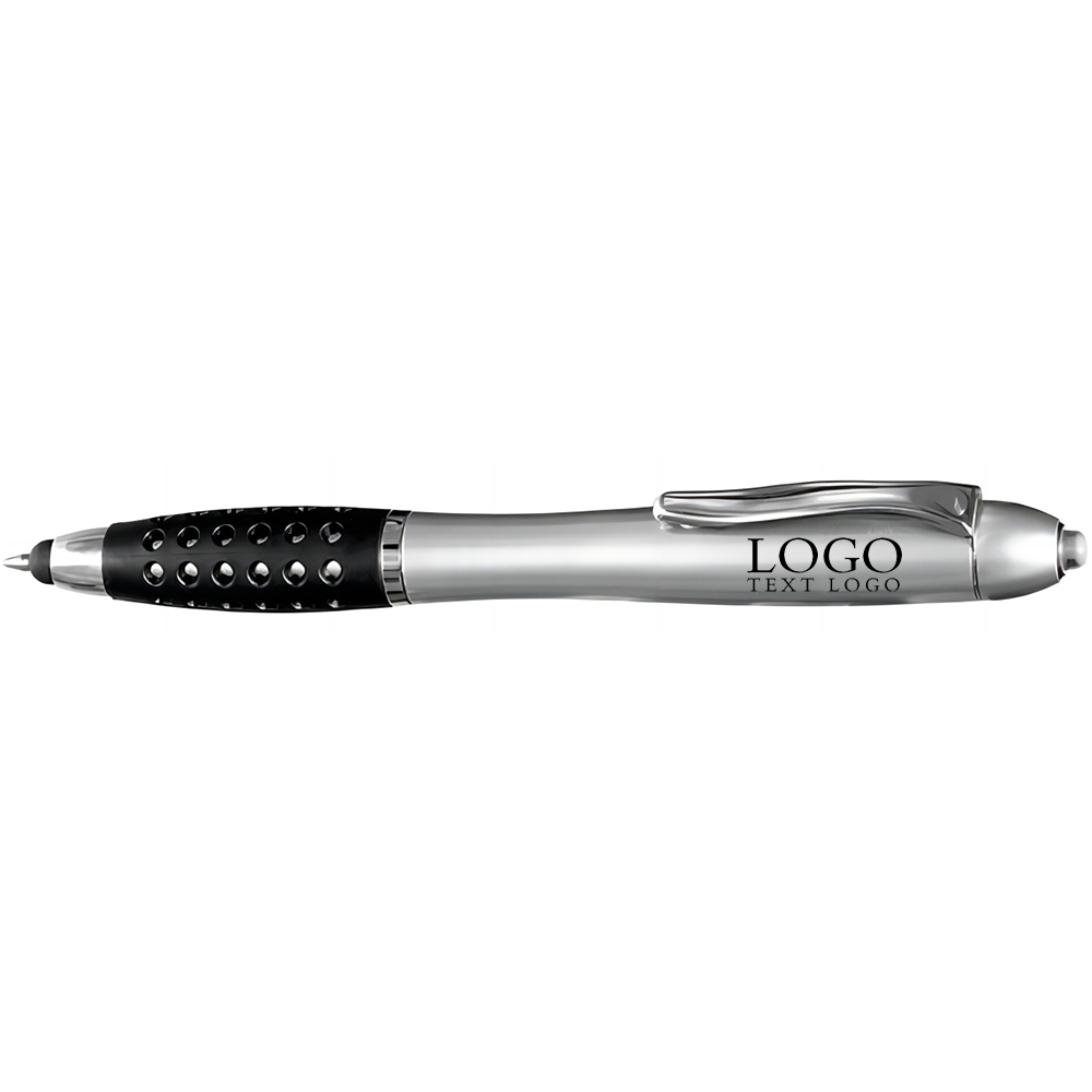 Gripper Stylus Pen with Led Light Silver With Logo