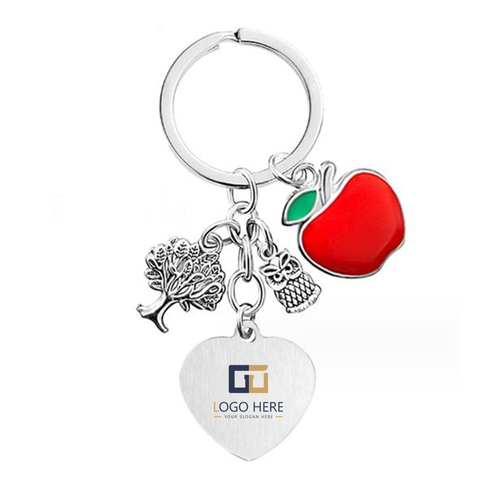Heart Shaped Thankful Keychain With Logo