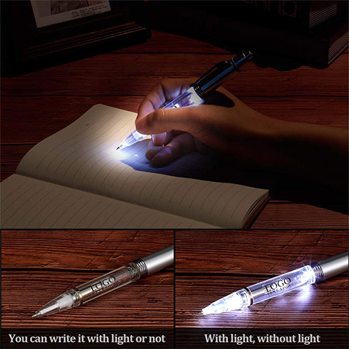 Clear Ballpoint Pen with Led Light