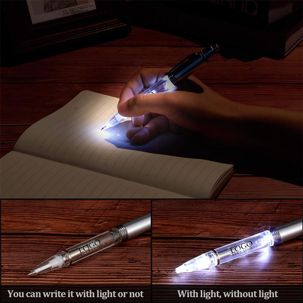 Clear Ballpoint Pen with Led Light