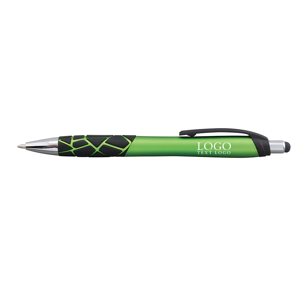 Mosaic Stylus Click Action Pen Lime with Logo