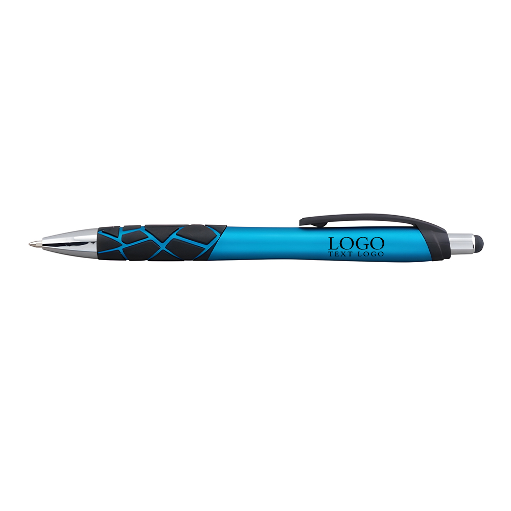 Mosaic Stylus Click Action Pen Turquoise with Logo
