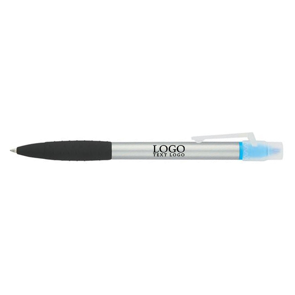 Neptune Pen With Highlighter Silver Blue With Logo