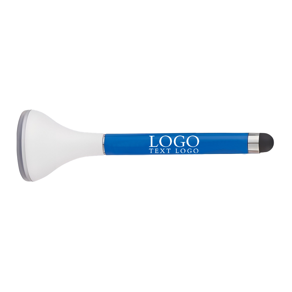Novelty Stylus Pen Stand With Screen Cleaner Blue with Logo