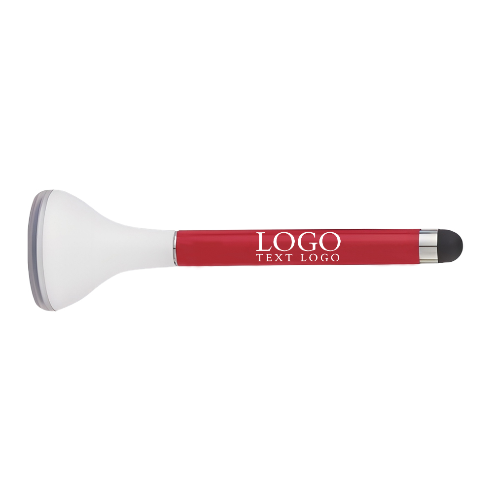 Novelty Stylus Pen Stand With Screen Cleaner Red with Logo