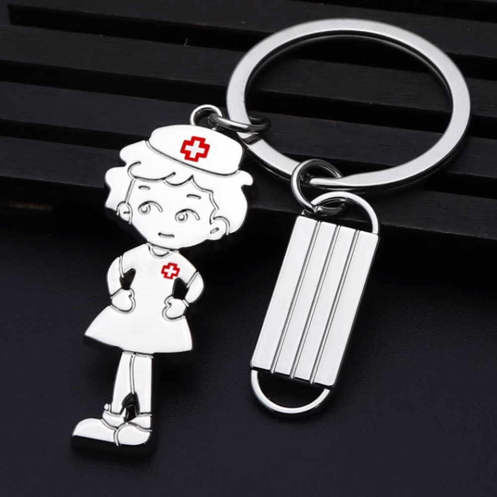 Custom Nurse And Mask Keychain For Nurses' Day