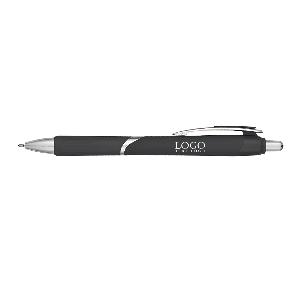 Plastic Dotted Grip Pen Black with Logo