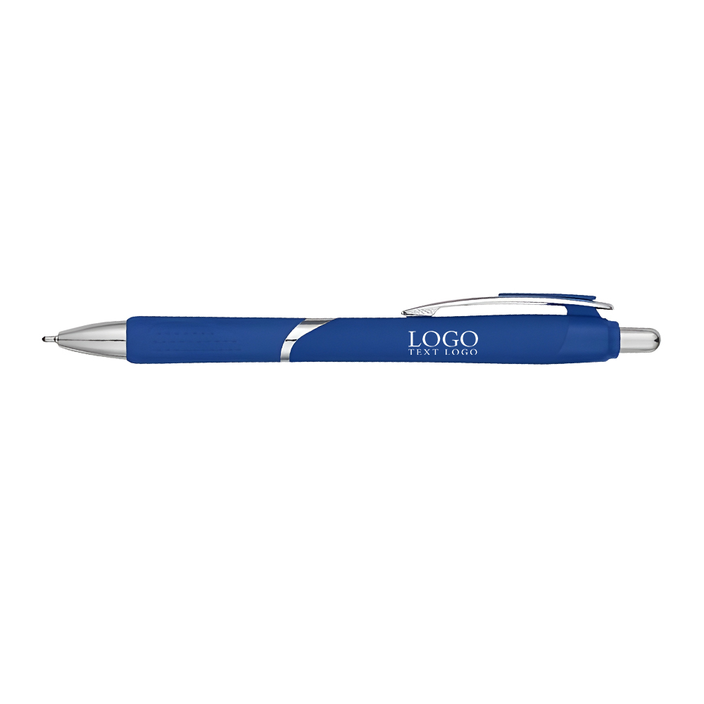 Plastic Dotted Grip Pen Blue with Logo