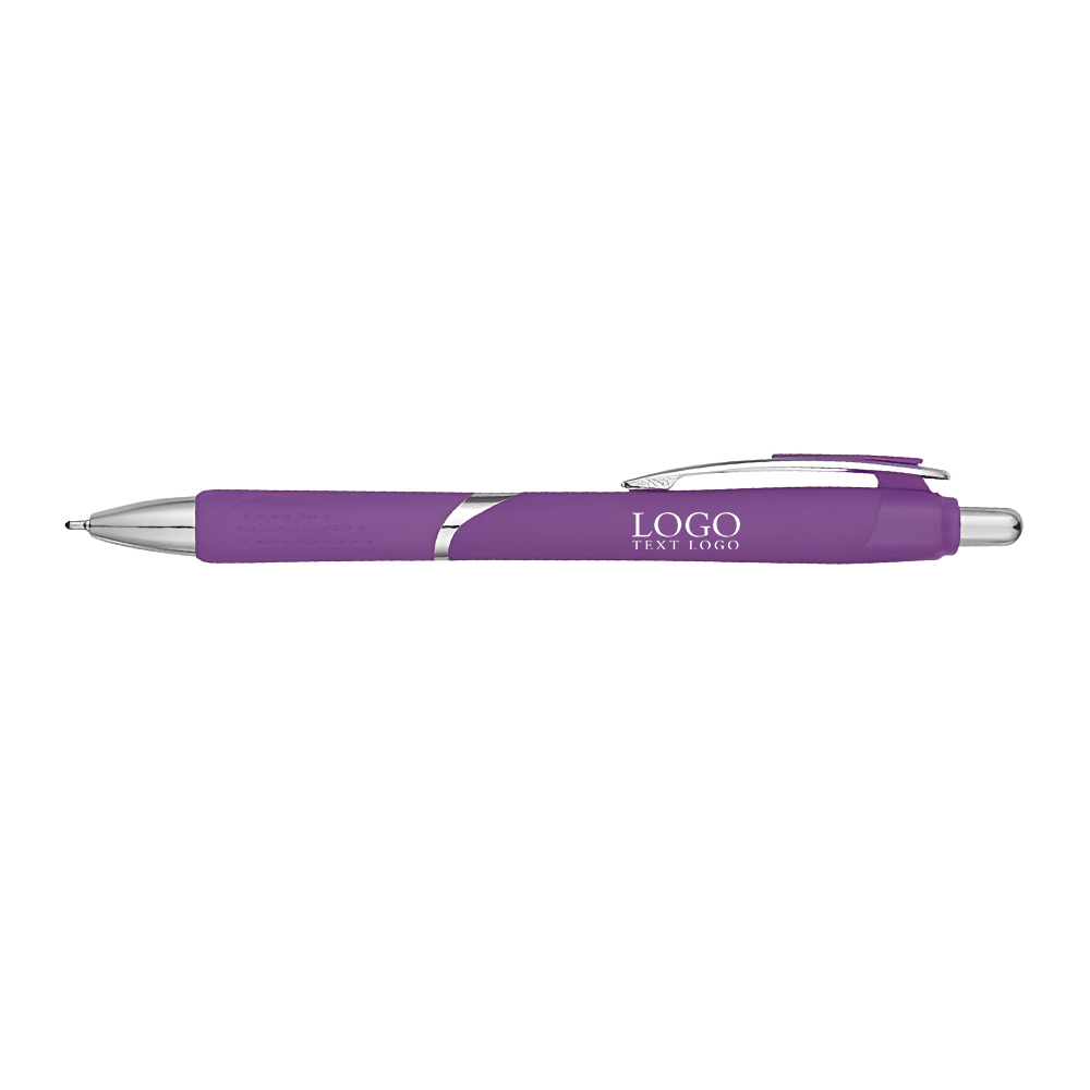 Plastic Dotted Grip Pen Purple with Logo