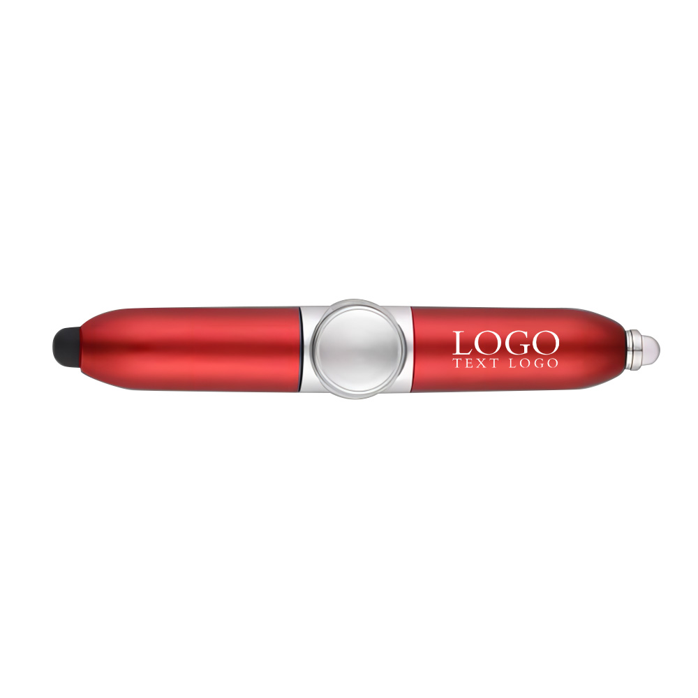 Red Promo Fidget Spinner Pen With Led Light With Logo