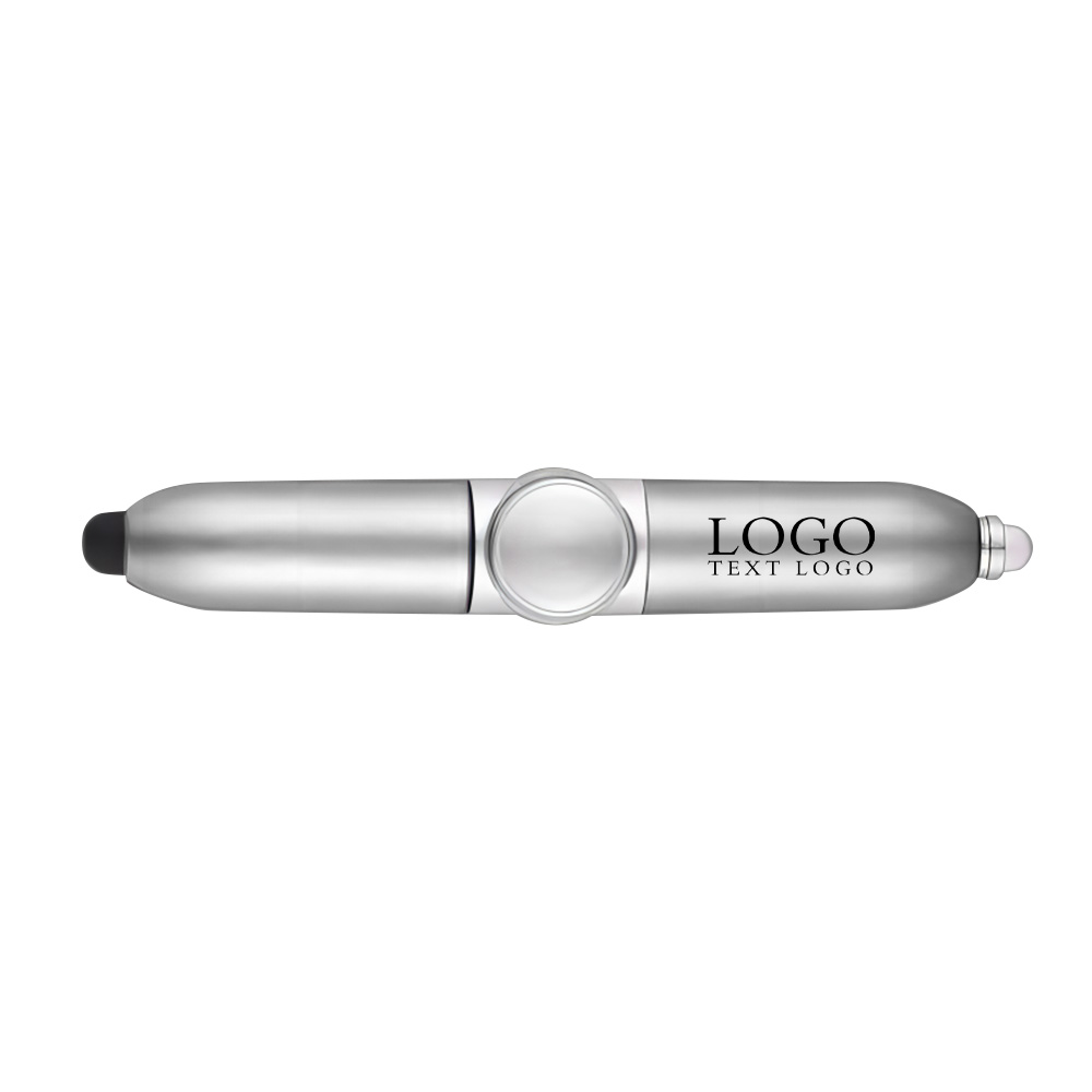 Silver Promo Fidget Spinner Pen With Led Light With Logo