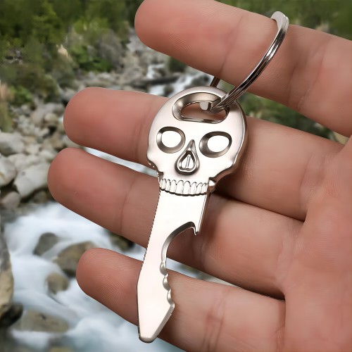 Custom 3D Skull Axe-Shaped Bottle Opener Keychain