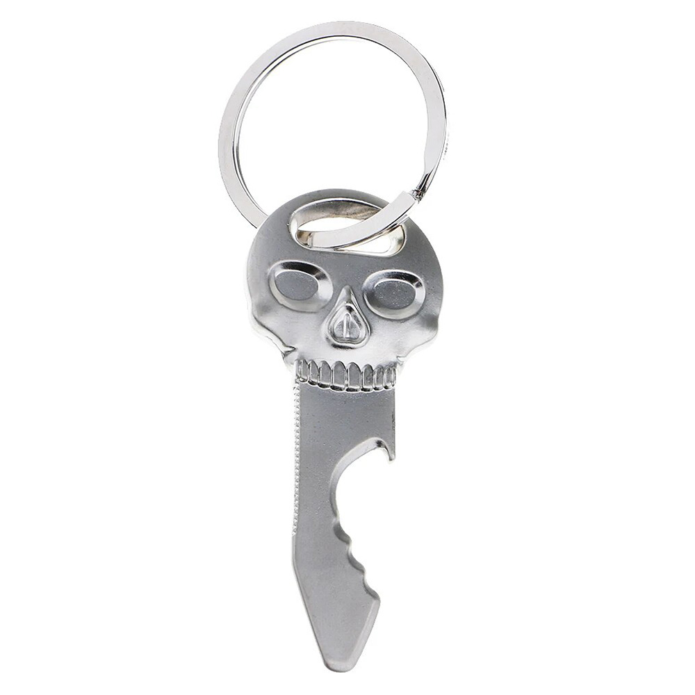 Skull bottle opener key ring Front