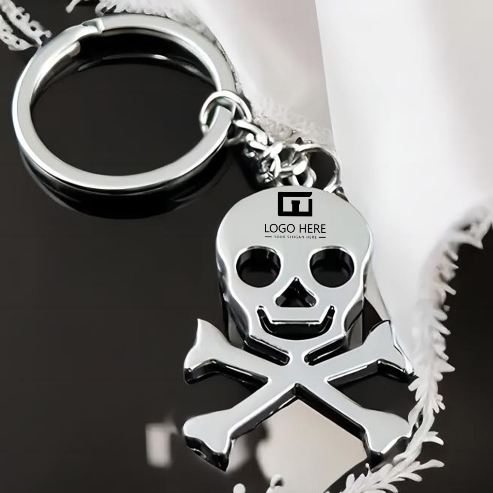 Skull silver plated keychain Near Me