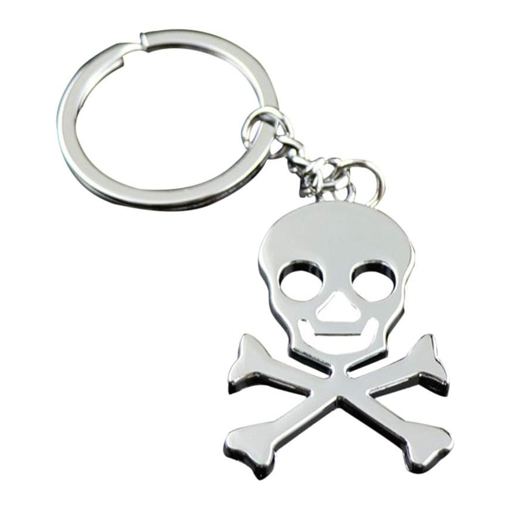 Skull silver plated keychain Silver Blank