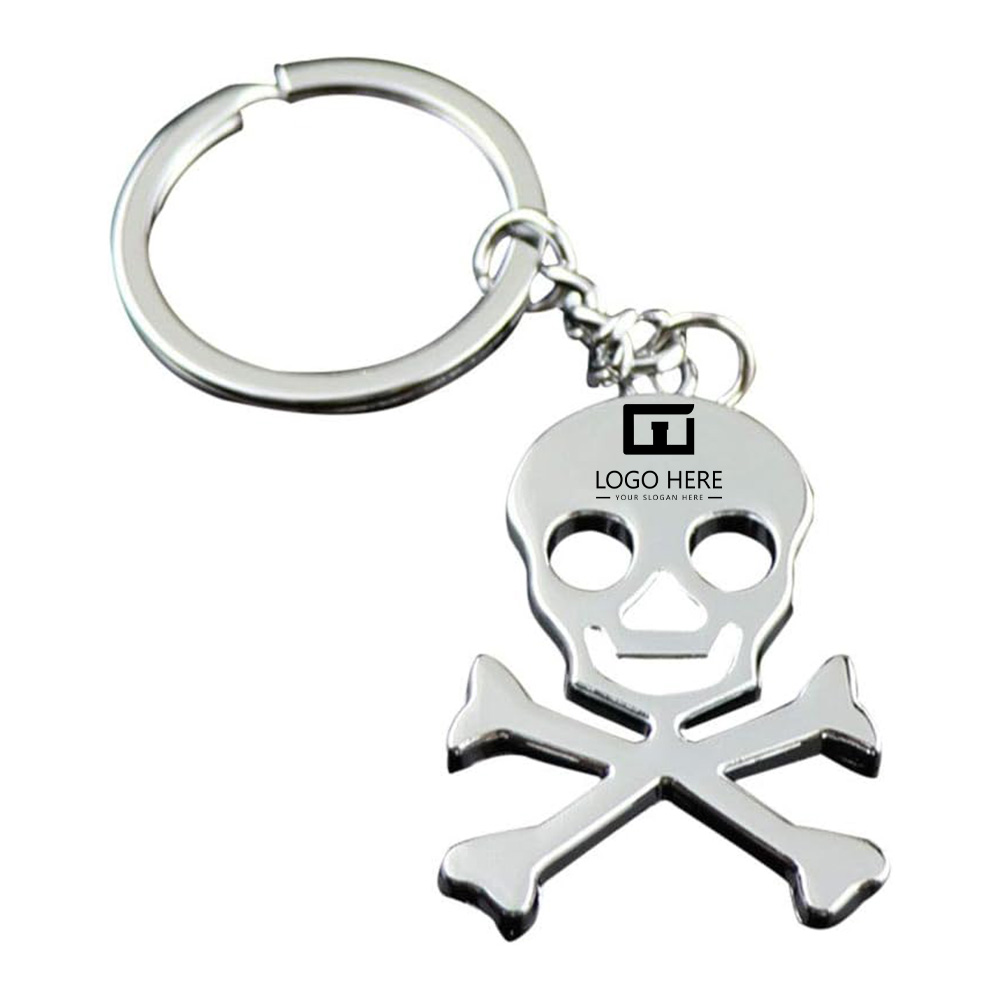 Skull silver plated keychain Silver With Logo