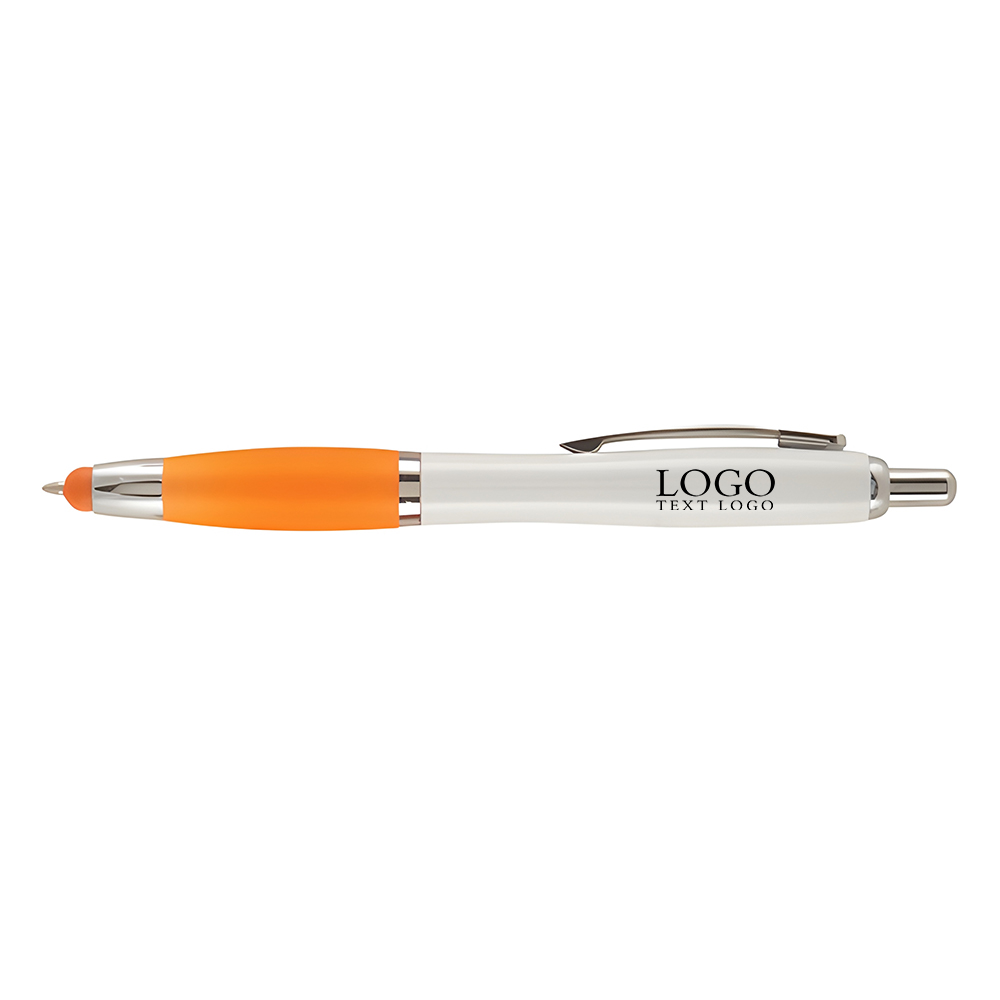Sophisticate Plastic Stylus Pen Orange with Logo
