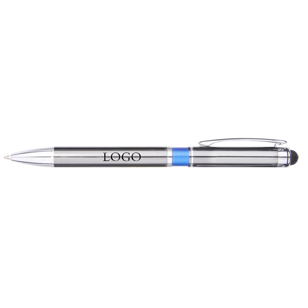The Exquisitor Stylus Ballpoint Pen Blue With Logo