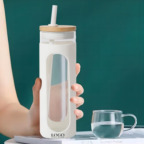 Promo 20oz Glass Water Tumbler with Straw