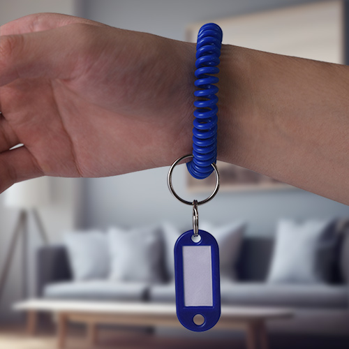 Marketing Plastic Wrist Coil Key Ring