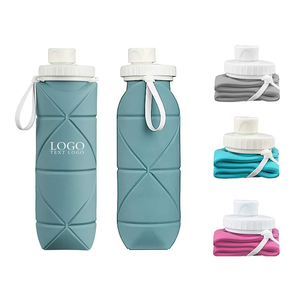 20 Oz Foldable Silicone Water Bottle Group