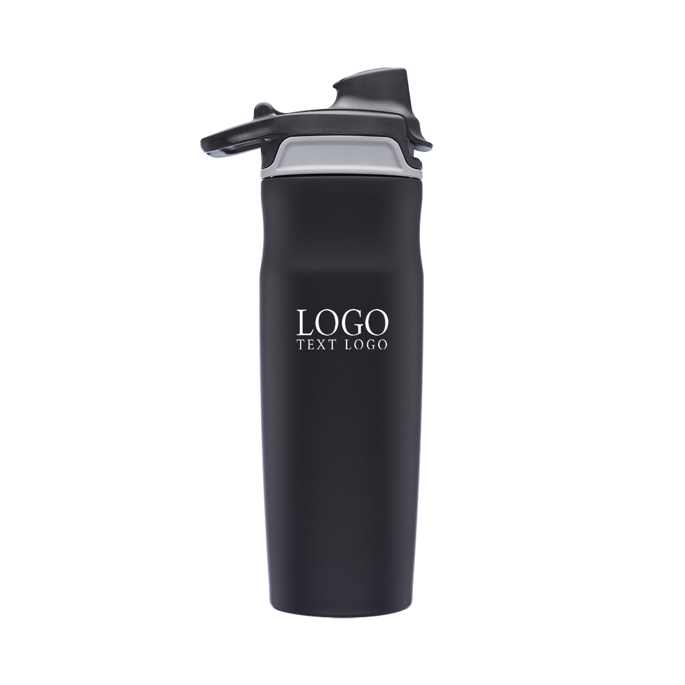 20 oz Juno Water Bottle with Flip Lid Black With logo