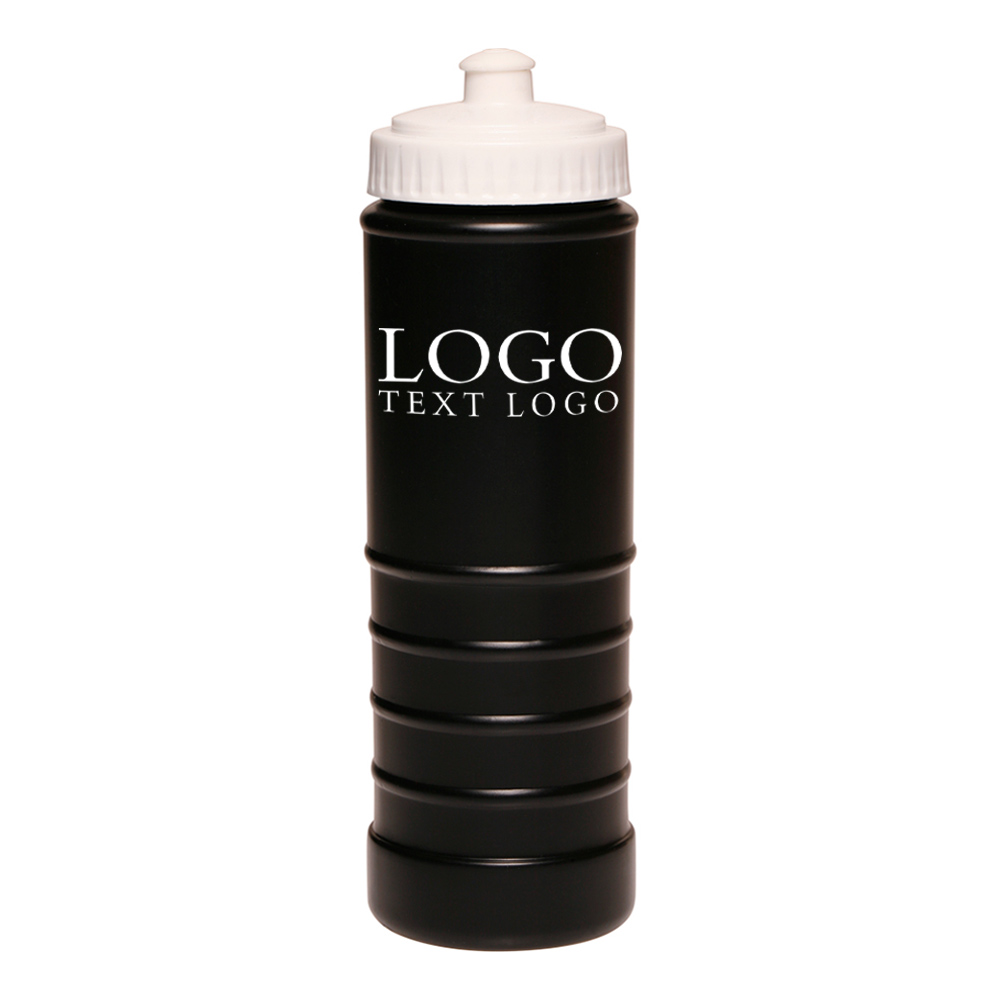 23 oz Plastic Water Bottle Black With Logo