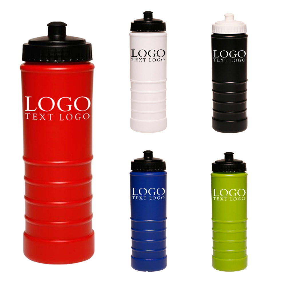 23 oz Plastic Water Bottle Group With Logo