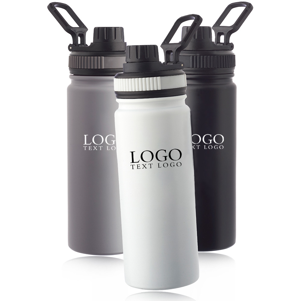 23 oz Stainless Steel Water Bottle w Carrying Handle Group With Logo