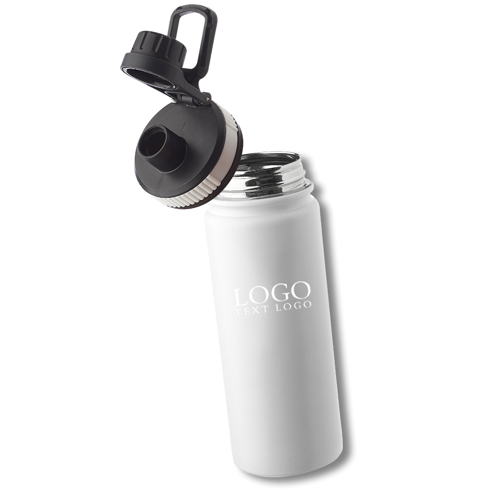 23 oz Stainless Steel Water Bottle w Carrying Handle  Open Lid