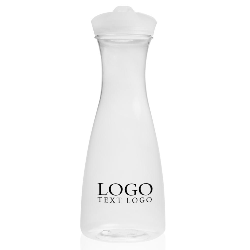 34 oz Clear Plastic Carafes with Lid Clear With Logo