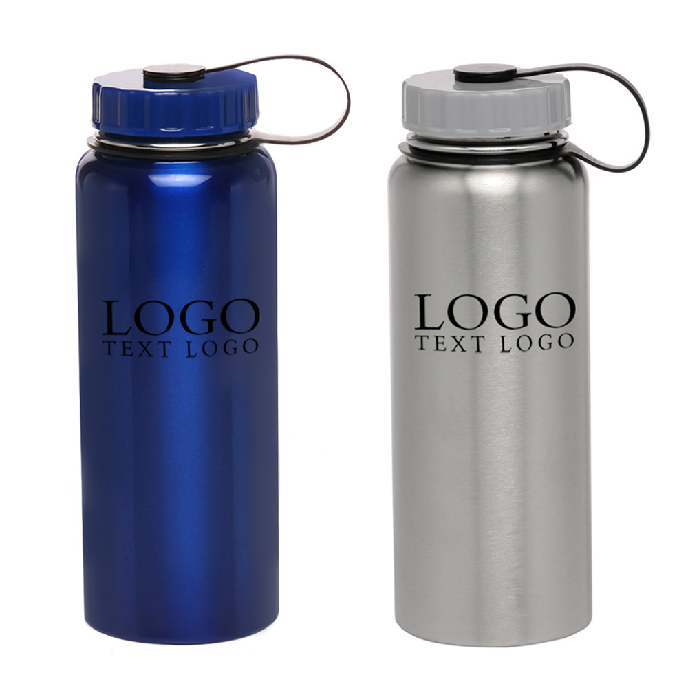 34 oz Stainless Steel Sports Bottles With Lid Group With Logo
