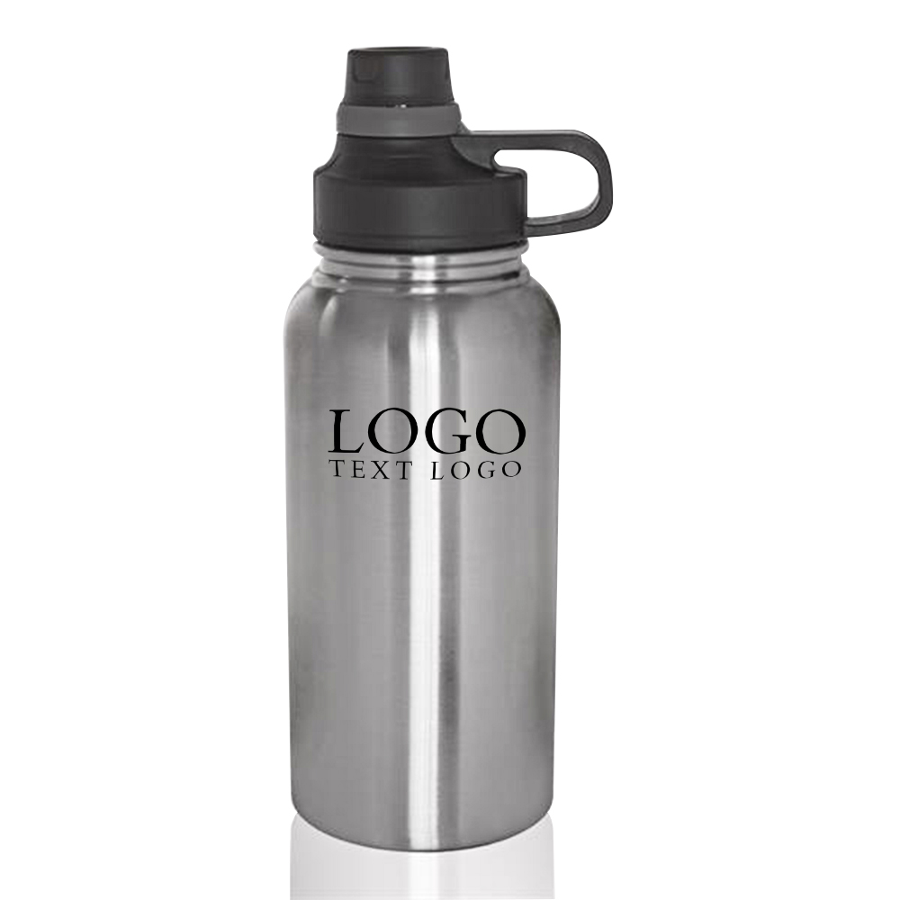 35 oz Belarus Vacuum Stainless Steel Water Bottle Silver With Logo