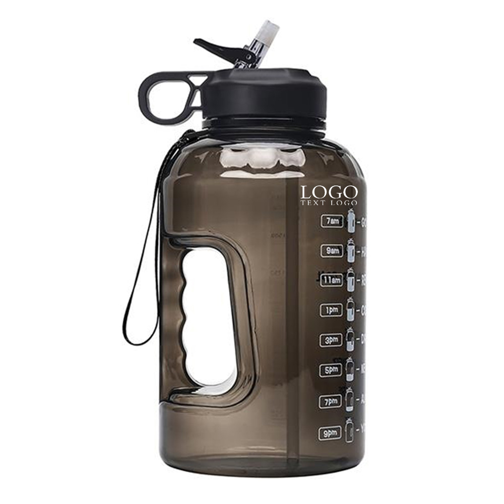73 oz 2200ML Sport Gallon Water Bottle Black With Logo